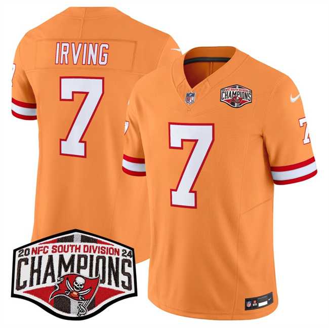 Mens Tampa Bay Buccaneers #7 Bucky Irving Orange F.U.S.E. 2024 NFC South Champions Limited Stitched Jersey